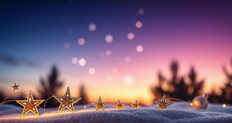 Weihnachtswünsche mit sternen