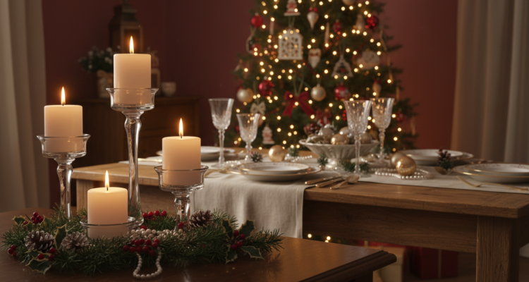 Weihnachten spruch licht mit Kerzenschein