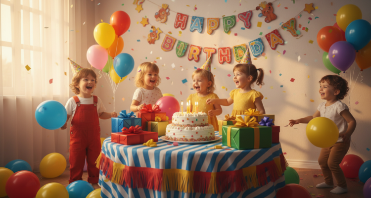 Glückwunsch 3 geburtstag Feier und Geschenke für kleine Kinder